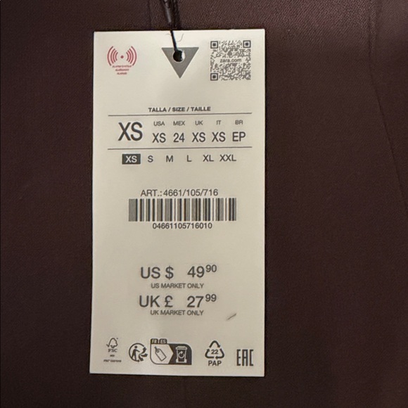 Zara Chocolate Brown Women's Blouse - Picture 2 of 2